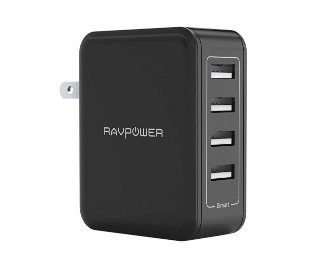 RAVPower Сетевое зарядное устройство RAVPOWER RP-PC026 4-Port Wall Charger Black 